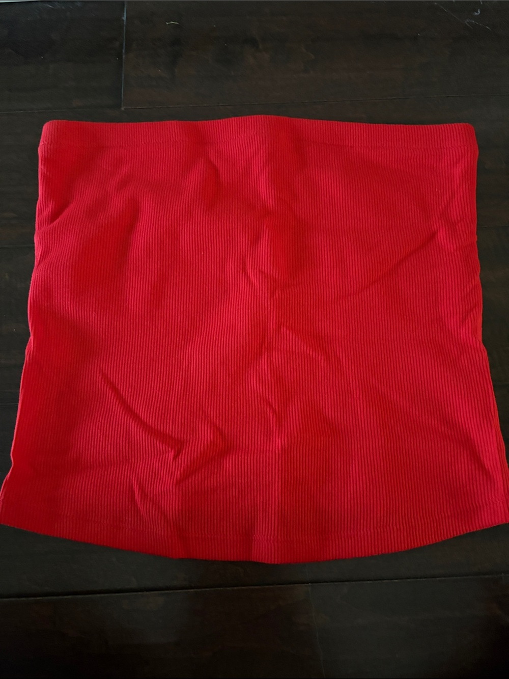 a new day Red Ribbed Crop Tube Top